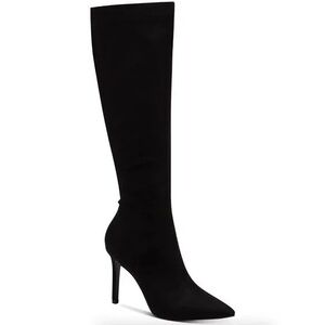 INC Womens Rajel Solid Faux Suede Knee-High Boots Black 11 Medium